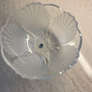 Toyo-Sasaki Large Flower Decor Glass Bowl.
